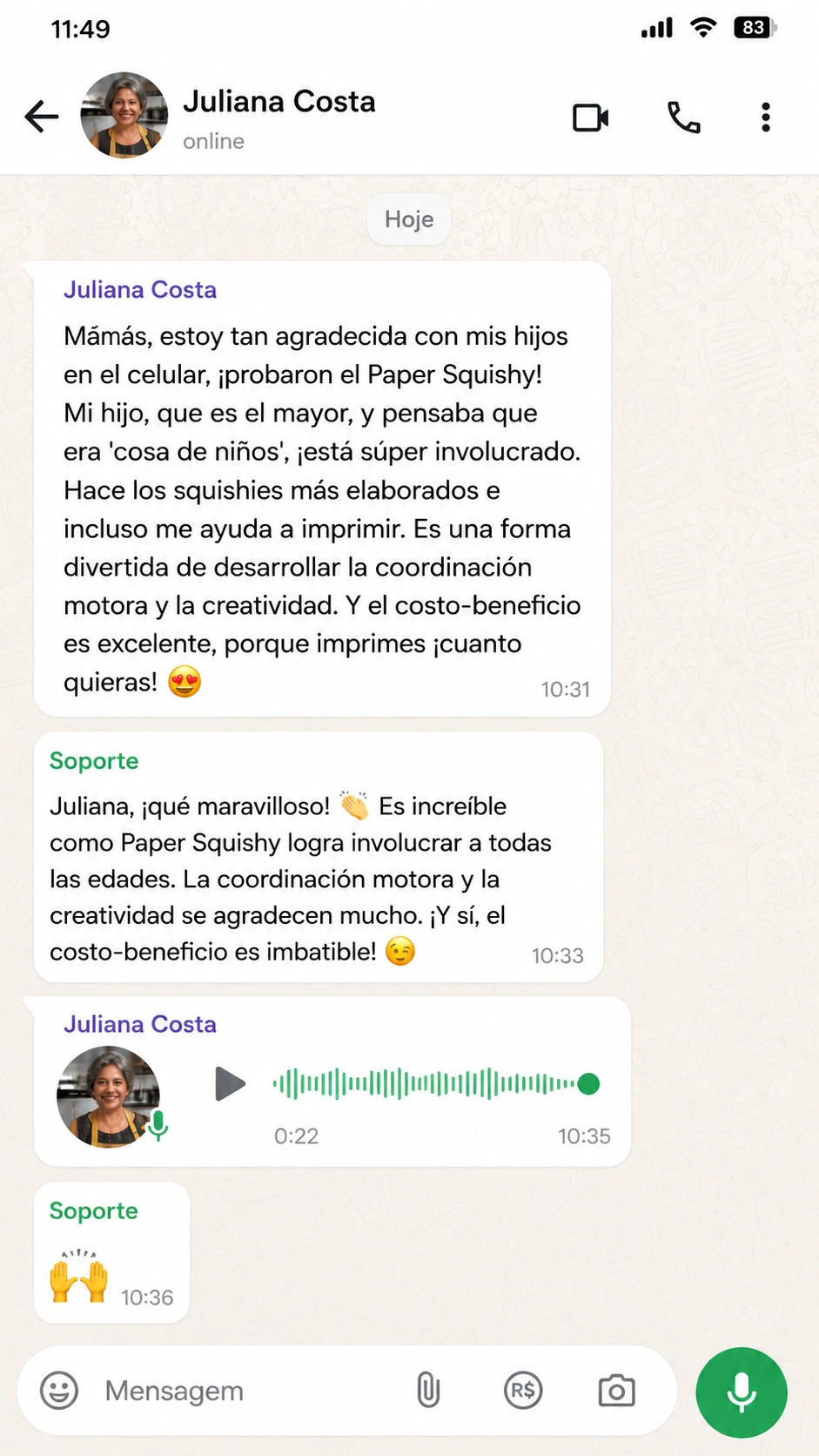 Captura de conversación real en WhatsApp 4